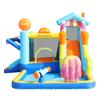 [With Blower] Children's Bounce House, Multifunctional Outdoor Water Park + Trampoline, Water Slide, Small Slide, Fountain, Water Guns, Store Awning