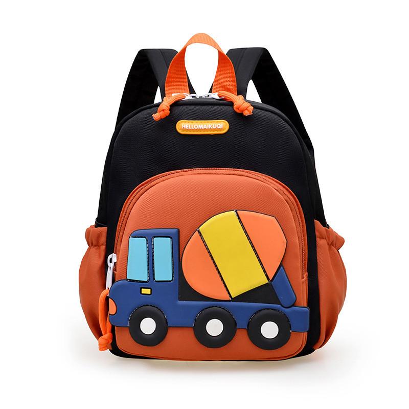 Kids Car Cartoon Backpack With Waterproof Oxford Fabric For School Learning