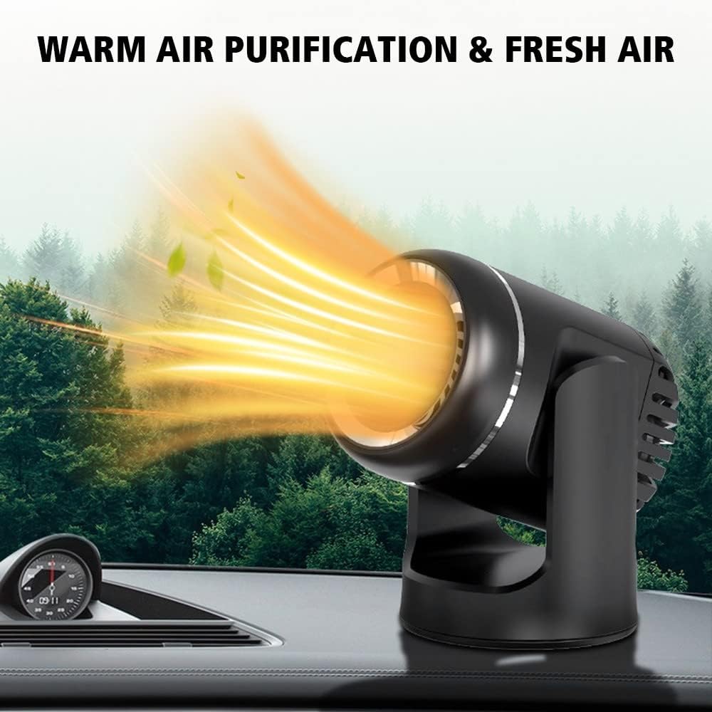 Car Heater,12V 24V Anti-Fog Ceramic Vehicle Defroster Fast Heating Auto Windscreen Fan for Car SUV Truck Trailer