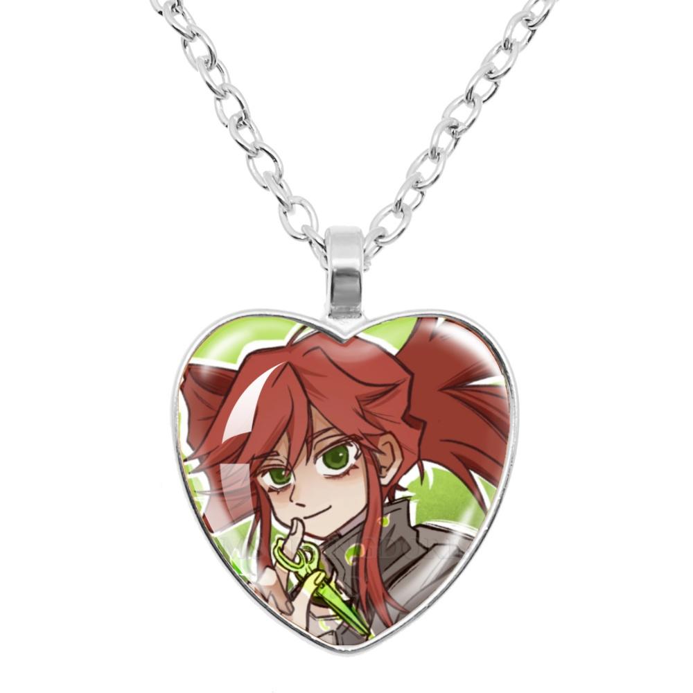 GACHIAKUTA Halskette Glas Herzform Anhänger Halskette Gachiakuta Zeichentrickfigur Halskette Schmuck Dekoration Fans Sammeln Geschenk