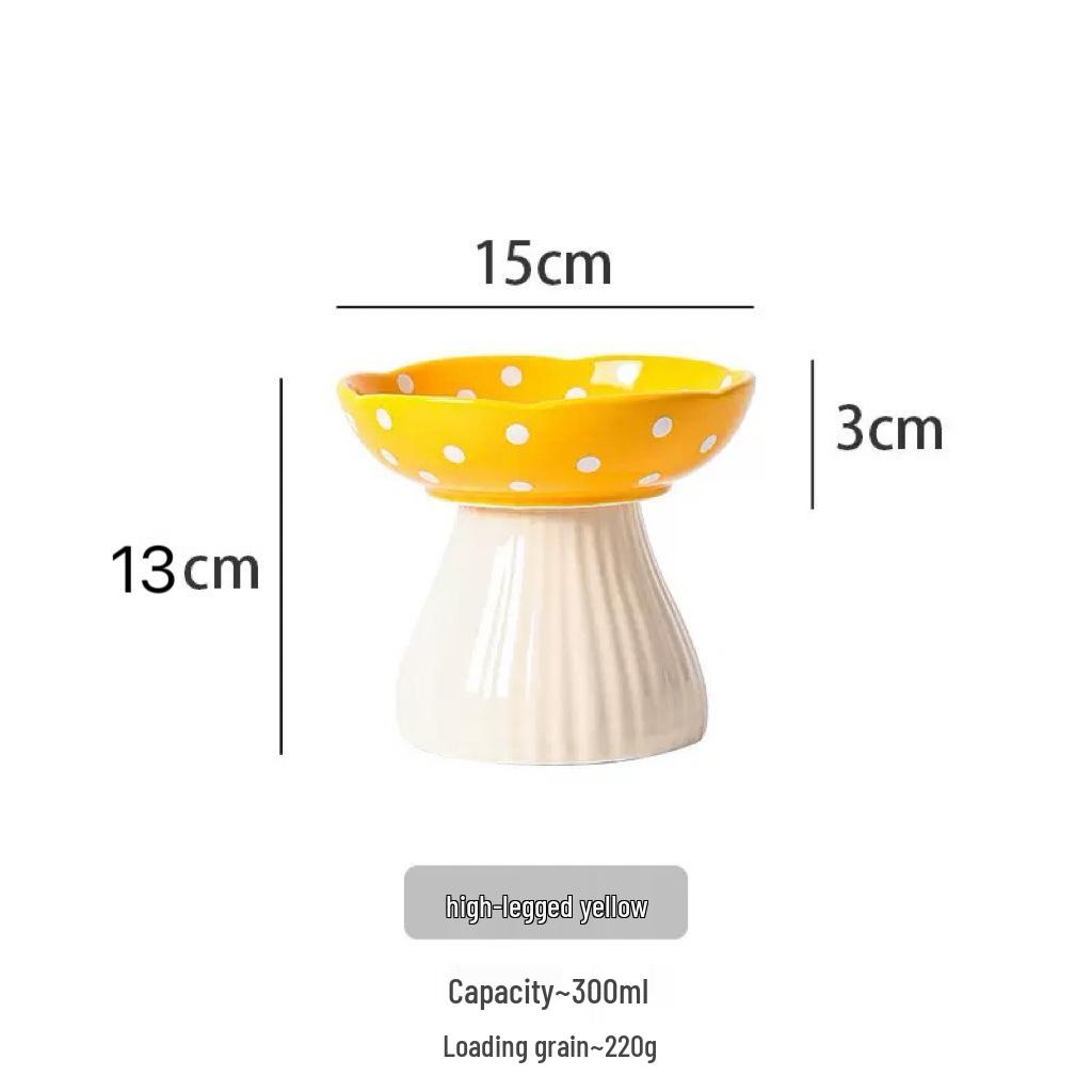 Ceramic Elevated Cat & Dog Bowl - Anti-Tip Design for Cervical Spine Protection - Food & Water Bowl