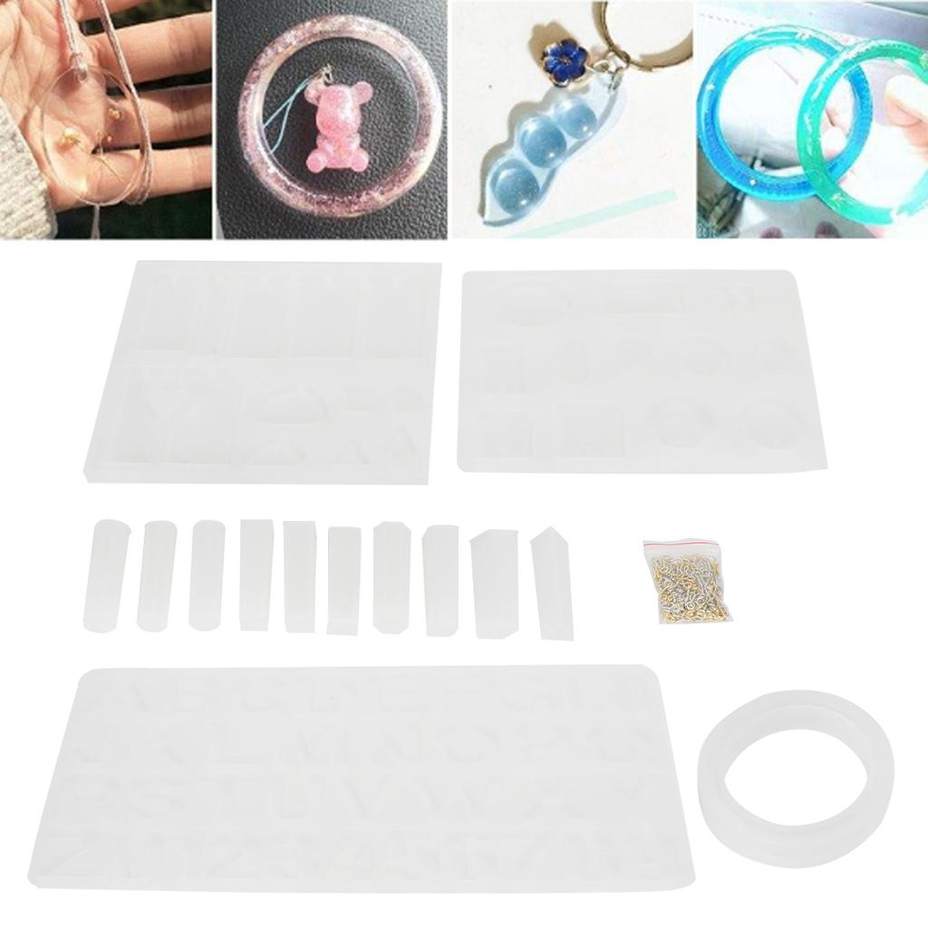 Silicone Letter Numbers Molds Reusable DIY Craft Tool for Jewelry Keychain Pendant Ornaments