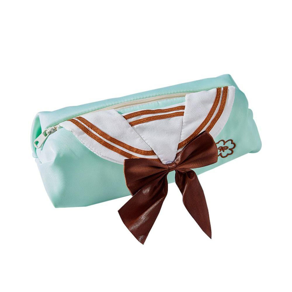 Bow Tie Design Pencil Storage Bag Sweet Zipper Stationery Pouch JK Pencil Case Back To School