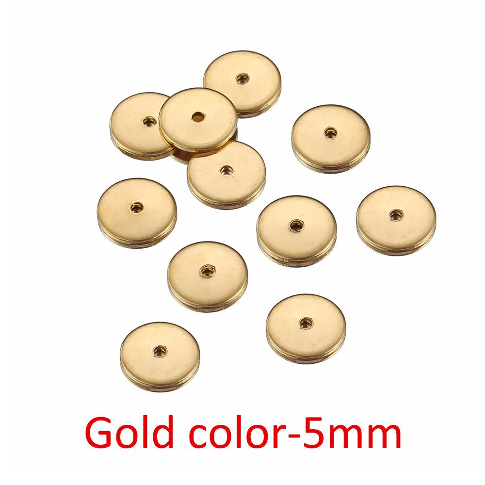 40pcs 20pcs Stainless Steel Flat Round Spacers Loose Beads for Necklace Bracelet Earrings Jewelry Making DIY Pendants Charms
