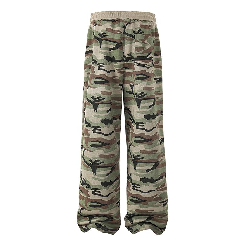2025 Men Camouflage Baggy Cargo Pants Men's High Rise Trousers Straight Wide Leg Oversize Pants Autumn Men Vintage Y2K Pants