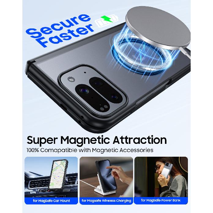 Compatible with Google Pixel 10 Pro Fold Wireless Magnetic Charging Phone Case, New Magnetic Hinge Protective Cover