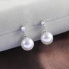 Korean Style Pearl & Silver Needle Round Ball Stud Earrings