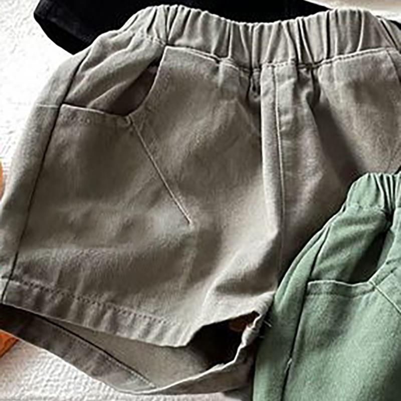 

Хлопковые шорты для мальчиков и девочек, детские шорты карамельного цвета, повседневные брюки для мальчиков и девочек, лето 120cm темно-зеленого