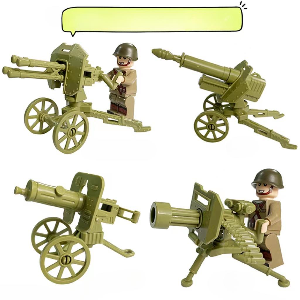 Military Doll Gatlin M2 Heavy Machine Gun Weapon Building Block Accessories Puzzle Assembly
