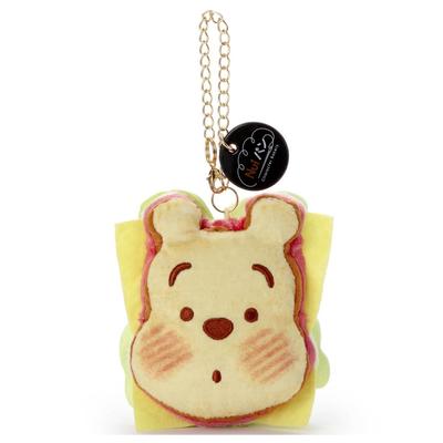 Disney Character Nui Bread Chain Strap Mascot Sandwich Pooh Plush Toy, Approximately 18cm Tall
