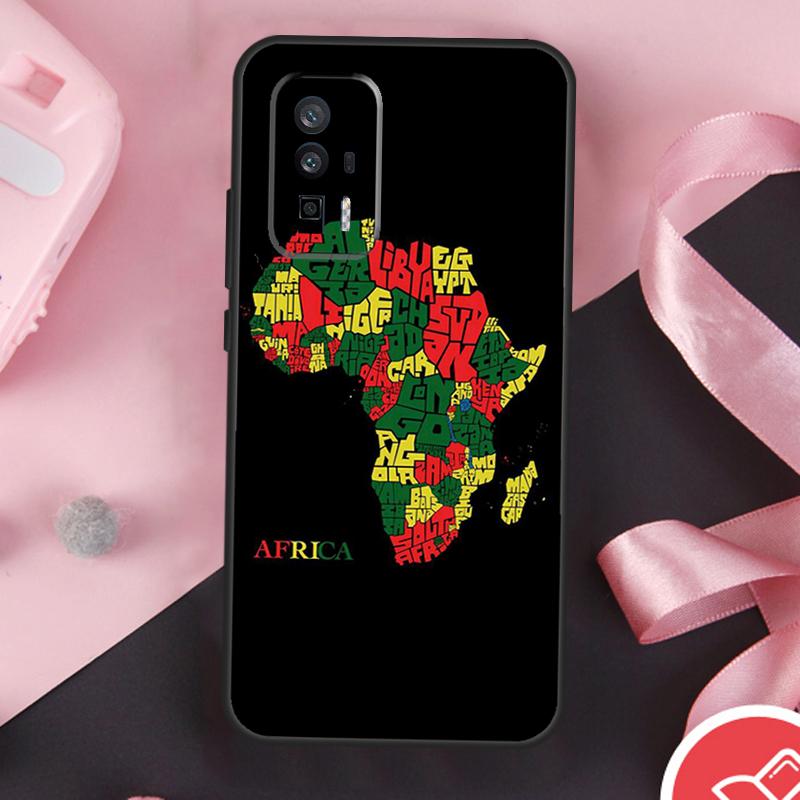 Africa Map Geography Case For Xiaomi 15 Ultra Mi 13 14 11T 12T 13T 14T Pro POCO F7 F5 F6 X3 X5 X6 X7 Pro Cover