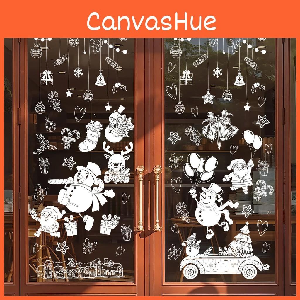 Christmas Pvc Static Cling Window Stickers With Snowman For Display Festive
