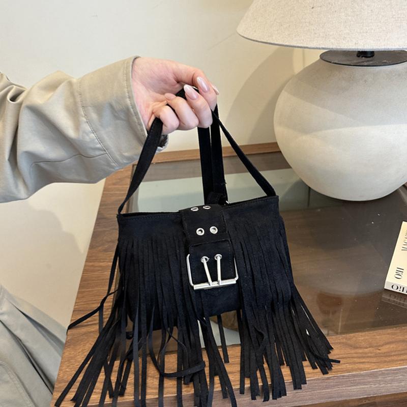 Modna Torba na Ramię z Frędzlami Niszowa Wszechstronna Retro Torba Crossbody Mała Kwadratowa Torba Prezent Urodzinowy Torba na Ramię Wysokiej Jakości Torba KTB
