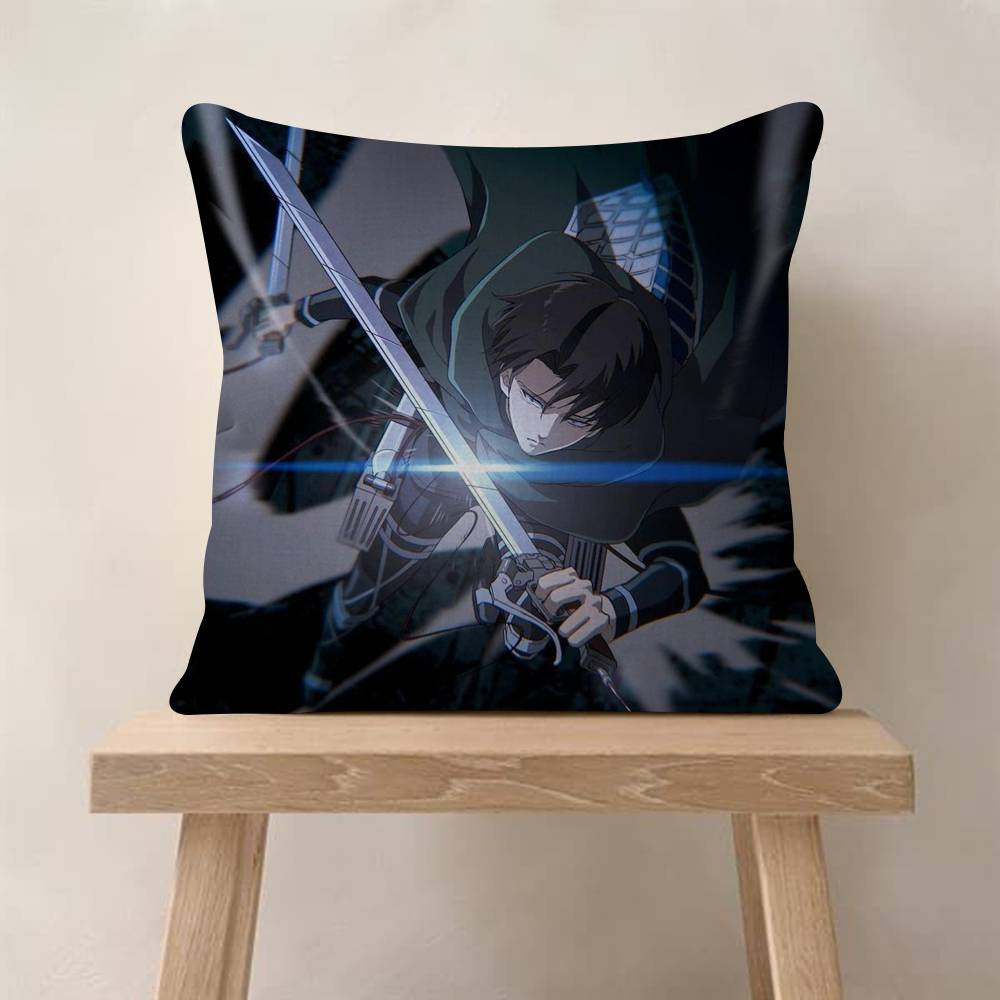 Anime Attack On Titan Levi Ackerman Pillow Cushion Cover Pillowcase Living Room Sofa Home Decor
