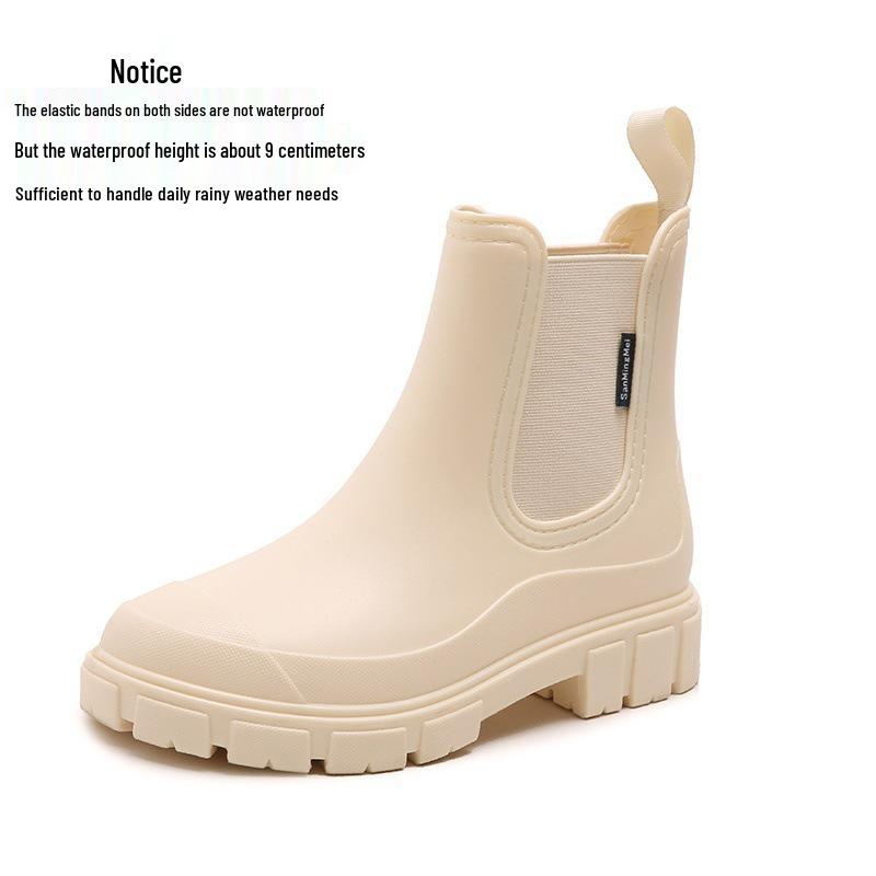 Women's Mid-Calf Chelsea Rain Boots - Waterproof, Non-Slip, Fashionable Rubber Shoes