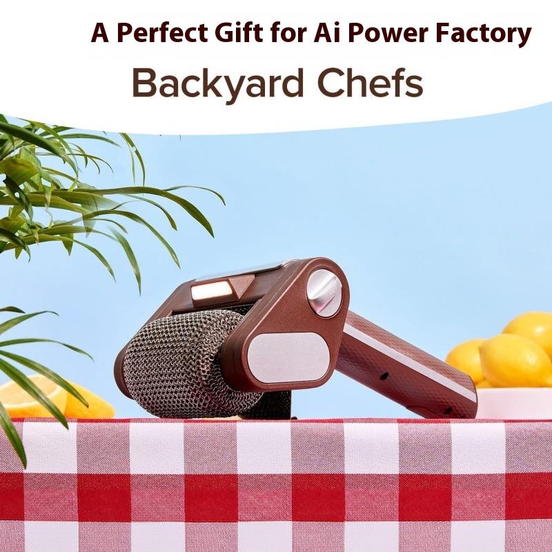350RPM Rechargeable Electric Roller Grill Brush With Replaceable Head Stainless Steel Barbecue Cleaner Tool