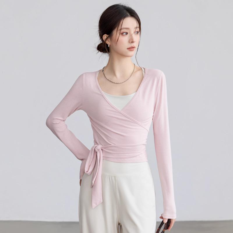 Women s Slim-Fit Lace-Up Yoga Top, 2025 Autumn/Winter Collection for Fitness, Running, Cycling, and Sports. S (Recommended weight 85-95 jin)