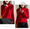 Women's Slim Fit Wool Mock Neck Cable Knit Sweater