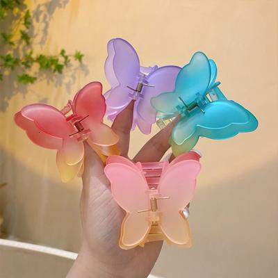 Gradient Hair Clip Colorful Hairpin Ponytail Butterfly Hair Claw Clip  Girls