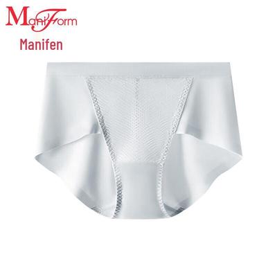 Manifen Women's Seamless Lace Mid-Low Waist Briefs