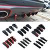 4pcs Universal Car Rear Bumper Lip Diffuser Shark Fins Canards Spoiler Splitter Carbon Black ABS Anti-Collision Accessories