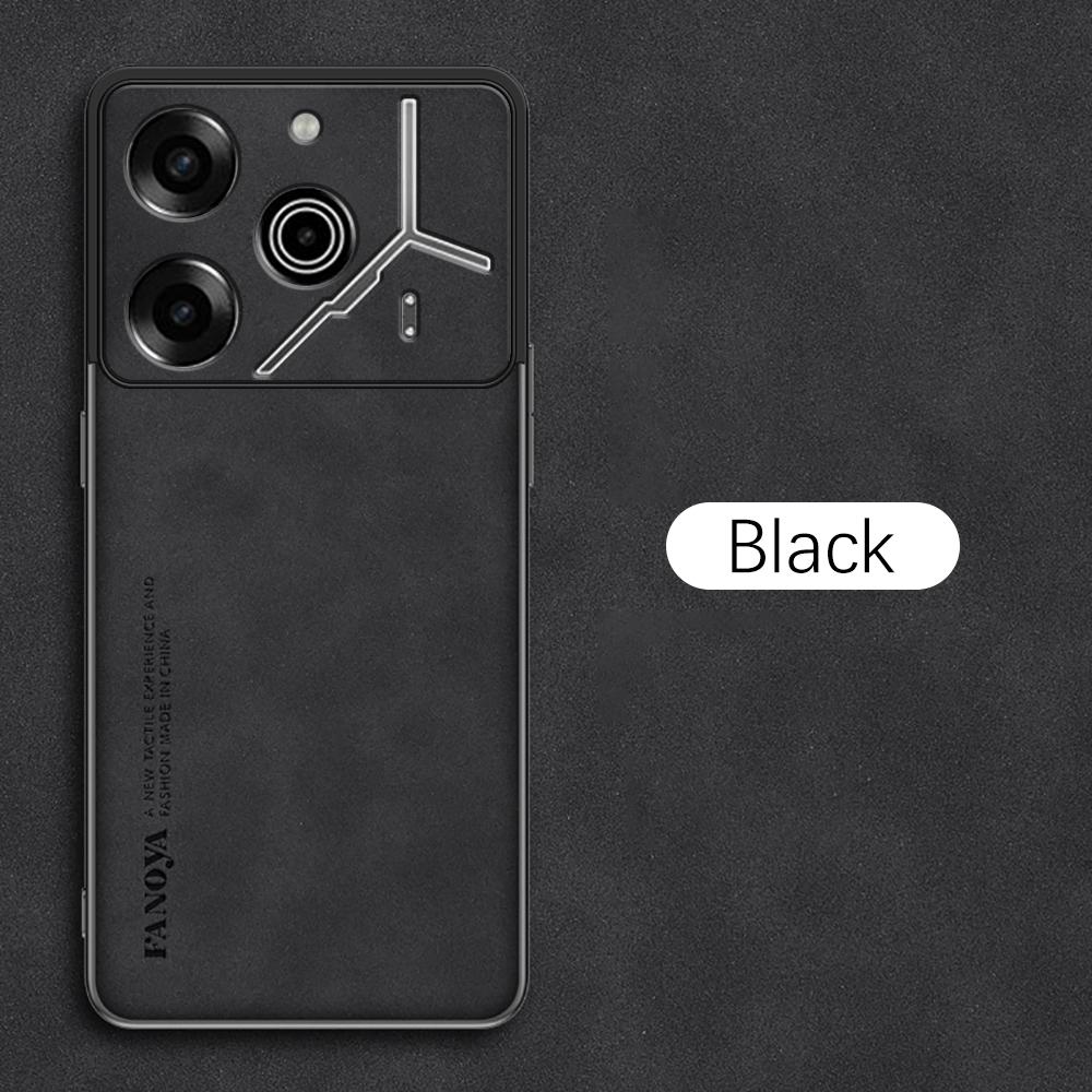 

Чехол из искусственной кожи ягненка для Tecno Pova 6 Pro 6 Neo с мягкой рамкой, матовый противоударный чехол для телефона Pova 6Neo for Tecno Pova 6 Neo чёрный