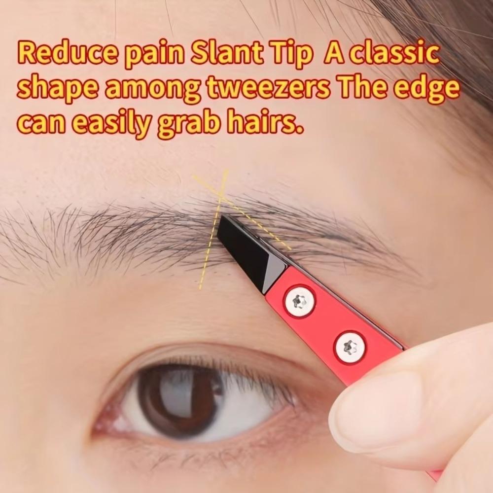 Zirconia Ceramic Eyebrows Tweezers Stainless Steel Tips Edges Eyelash Tweezers Pointed Tweezers Eyebrows Beards Hair