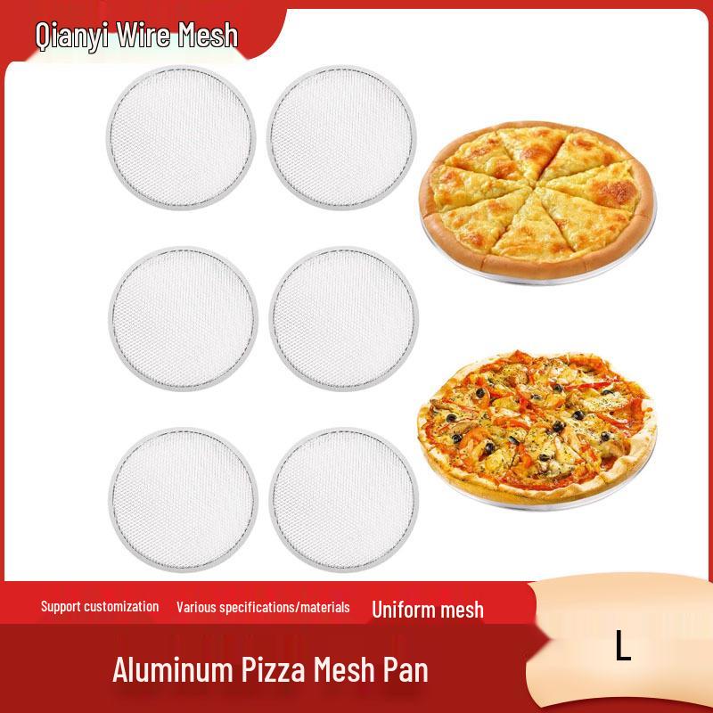 Aluminum Alloy Non-stick Round Pizza Mesh Pan - Food Grade Commercial Baking Tool for Oven or Fire Pit