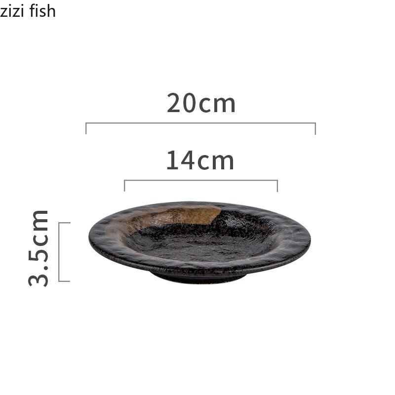 Vintage Ceramic Dinner Plate Thick Soup Plate Pasta Plate Salad Plates Dessert Dish Snack Plates Restaurant Specialty Tableware