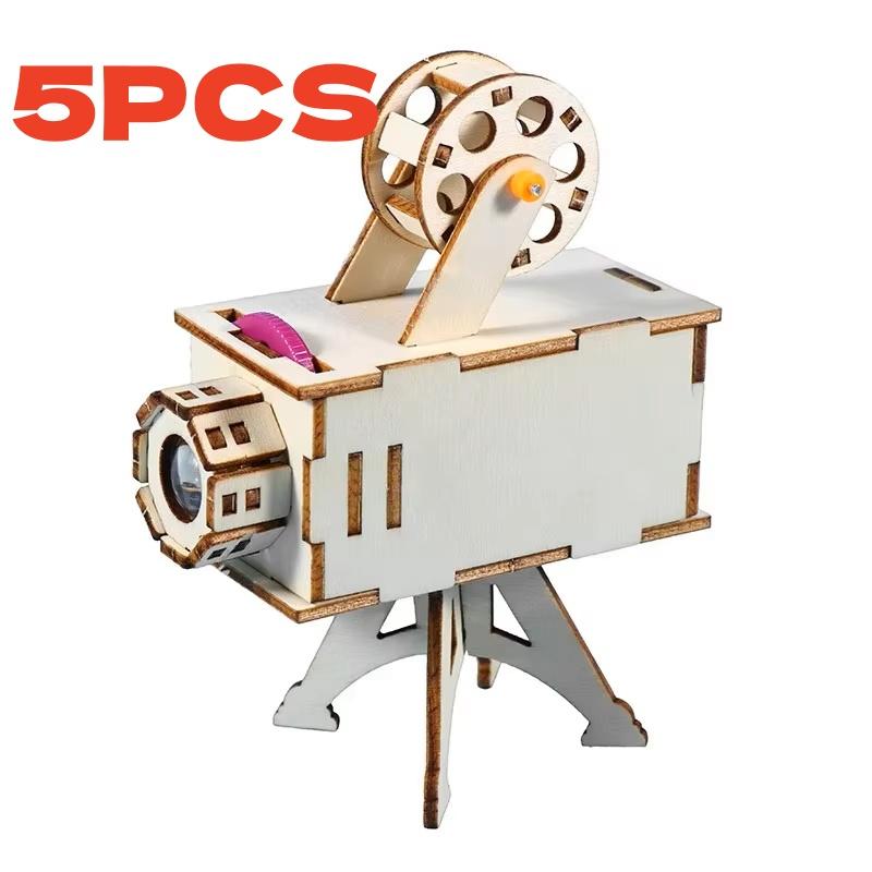 1/3/5/10 PCS Wooden DIY Projector Science Experiment Kit for Children - Educational Physics Model Toy Ideal Birthday Gift