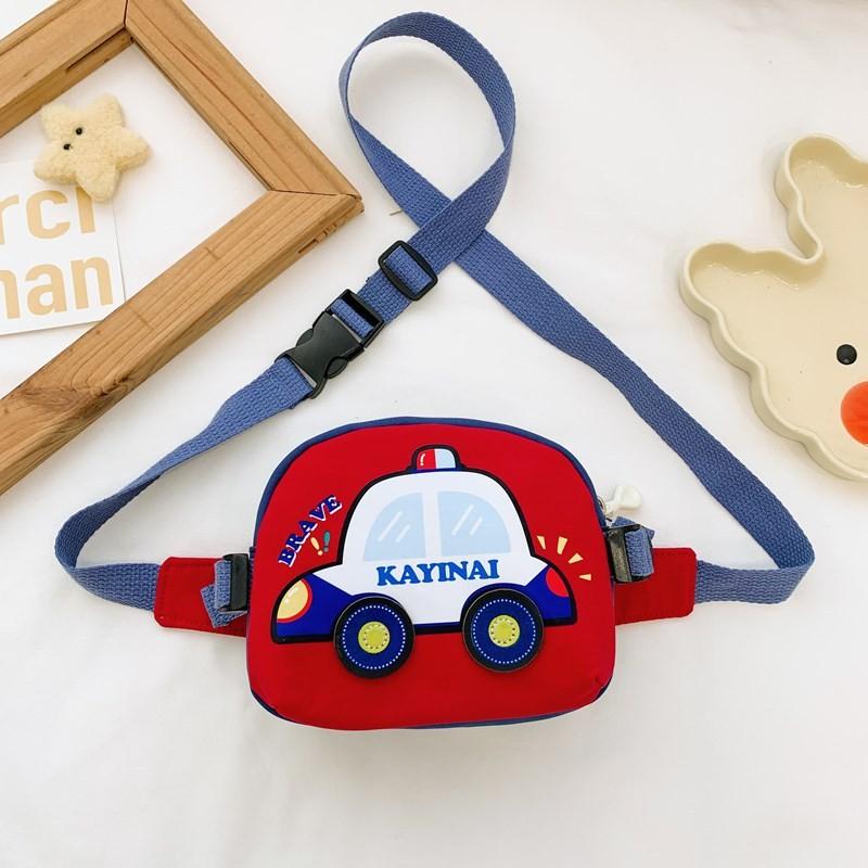 Stylish Kids Shoulder Bag With Cartoon Car Print Lightweight Versatile Design For Boys And Girls