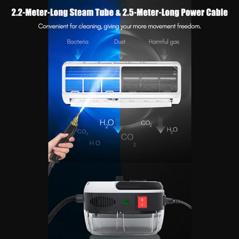 High Pressure Steam Cleaner High Temperature Sterilization Air Conditioning Kitchen Hood Home Car Steaming Cleaner EU Plug 2500W
