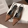 Fashion 2025 Summer Women Sandals Fashion Pointed Toe Butterfly-knot Shoes Ladies Elegant High Heels Party Club Sandalias