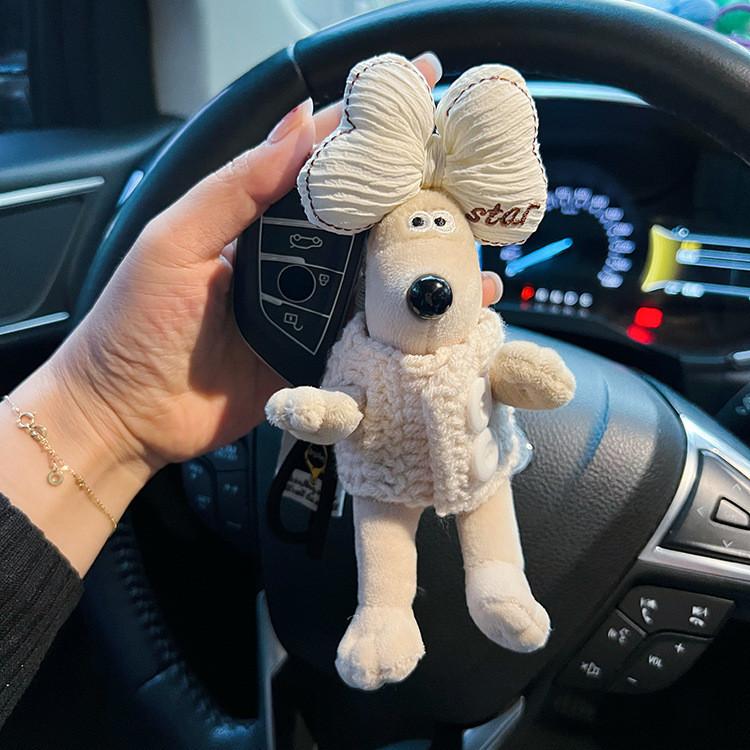 

Creative Plush Wallacegromit Keychain With Exaggerated Bowtie Cute Gift Style StyleC