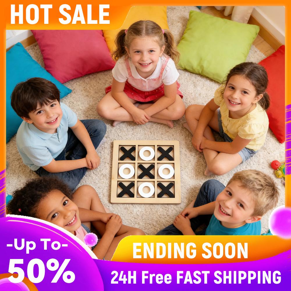 

3 PCS Connect Board Games Strategic Toys Wooden Row Connect Board Games XO Noughts and Crosses Game for Kids & Adults China Mainland