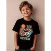 European Sizes Summer Boys' Fashion Short-Sleeve T-Shirt SIX SEVEN "67" Game Console, Basketball, Skateboard Cartoon Print Outdoor Casual Top