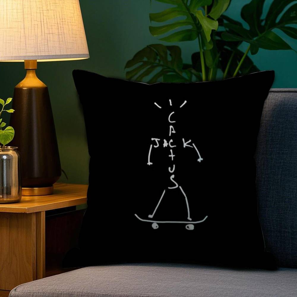 Cool CCactus Jack Pillow Case Plush Fabric Soft Double Sided Print Sofa Cushion Cover Throw Pillow Covers