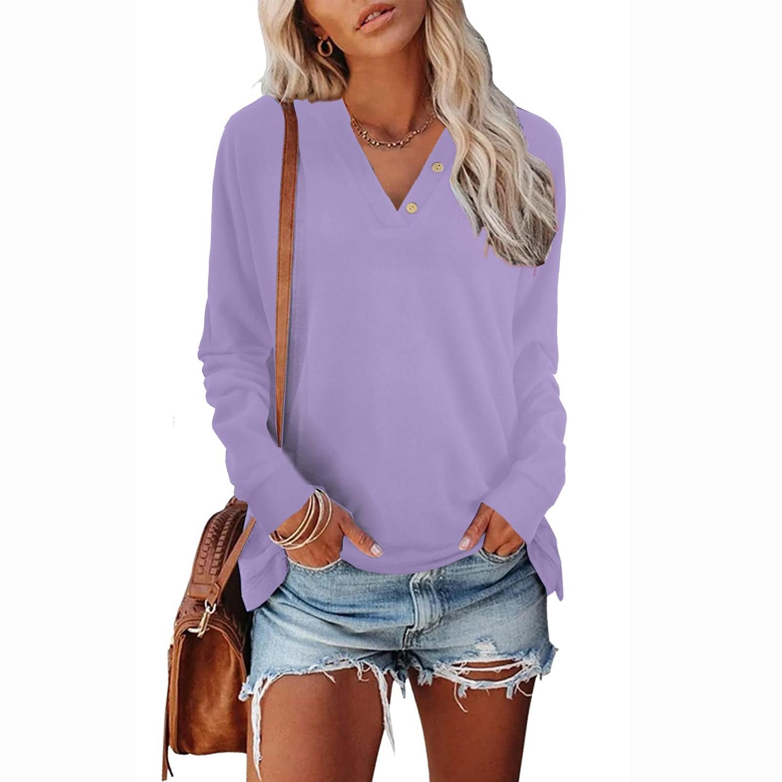 

Топы для женщин, нарядные повседневные рубашки с длинным рукавом, футболки, топ XS фиолетовый