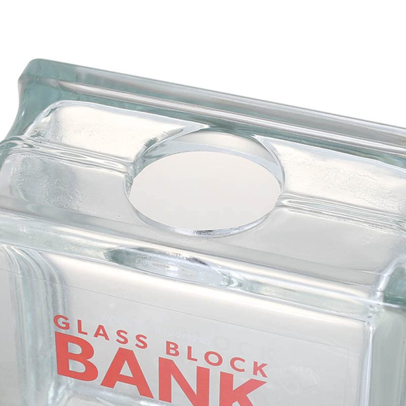 Dulton Glass Block Bank Square Transparent Coin Height Width Depth 80mm - Bank, 145mm, 145mm, (H20-0192SQ)
