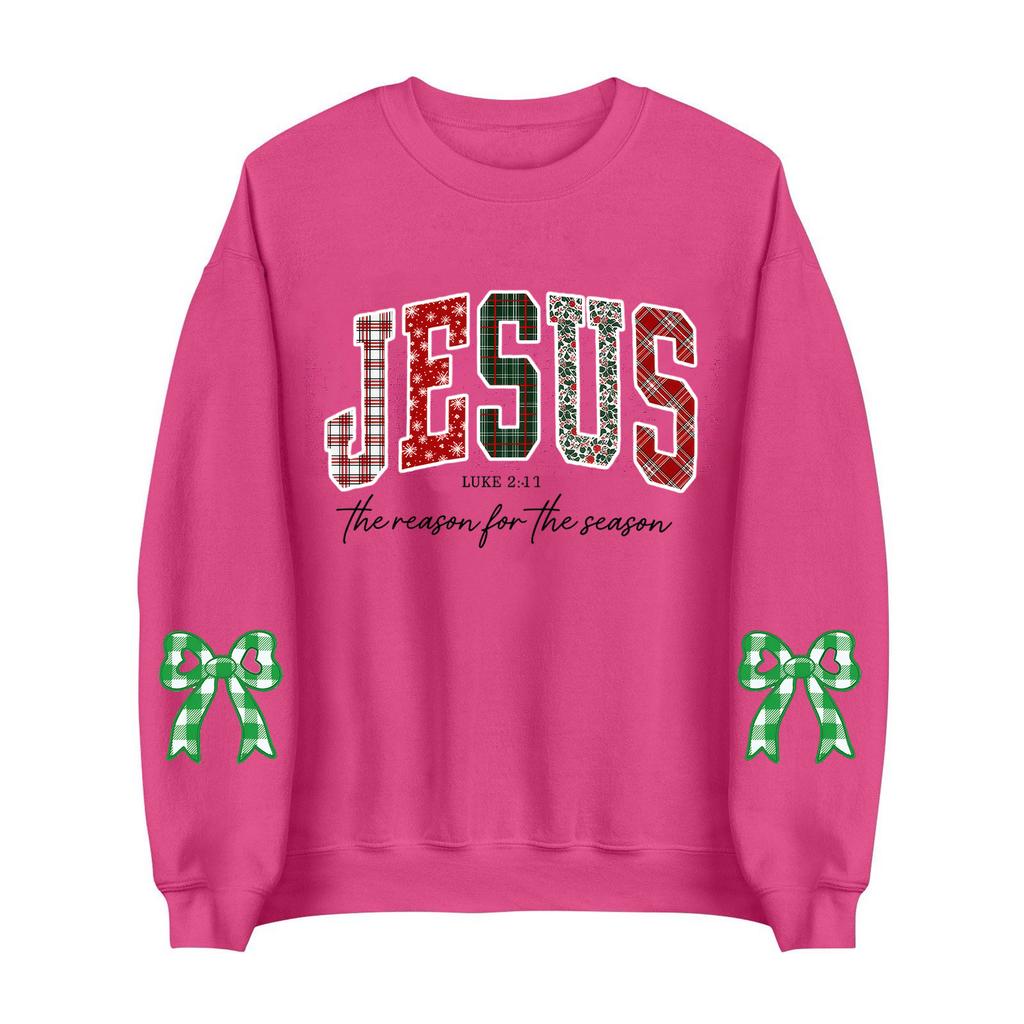 Women's Casual Christmas Print Crewneck Top for Festive Holiday Party and Everyday Wear
