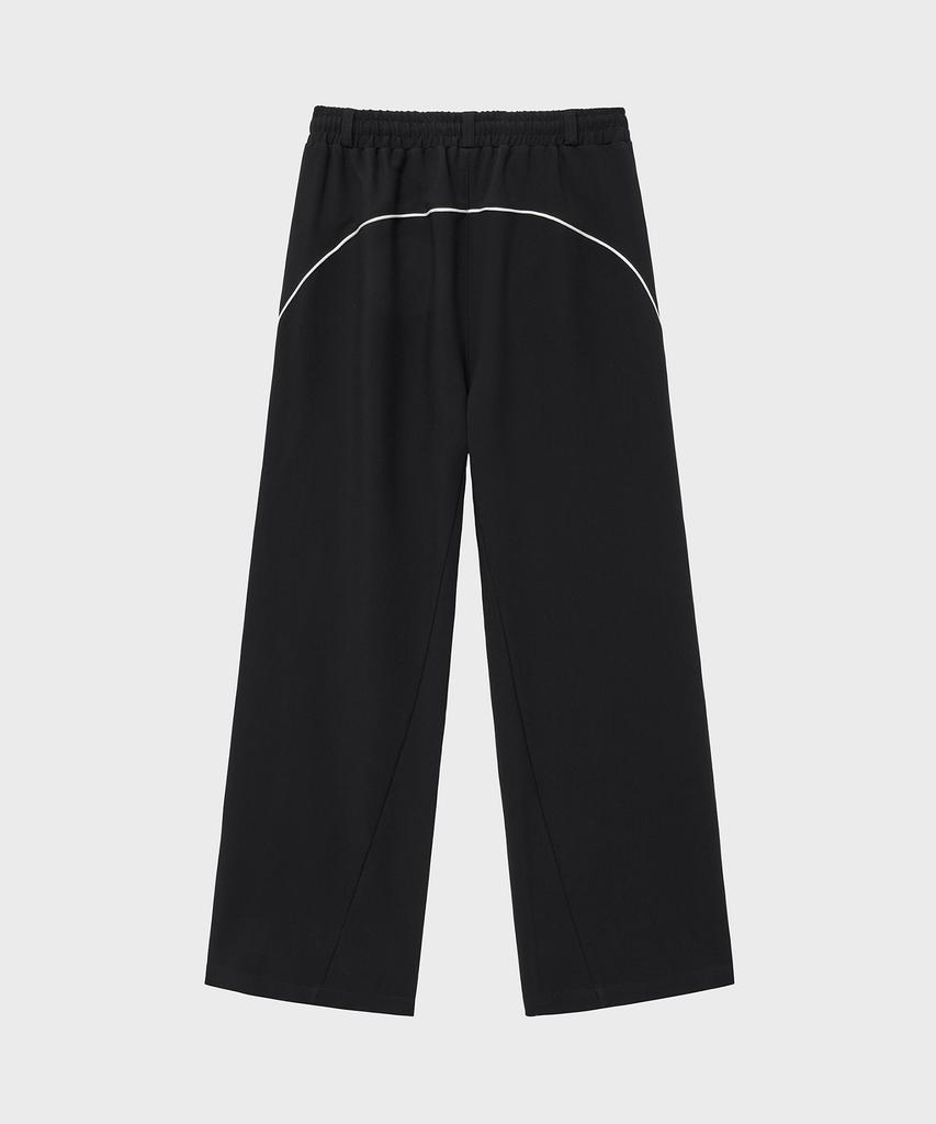 NOIRER Piping Curved Track Pants (Black)