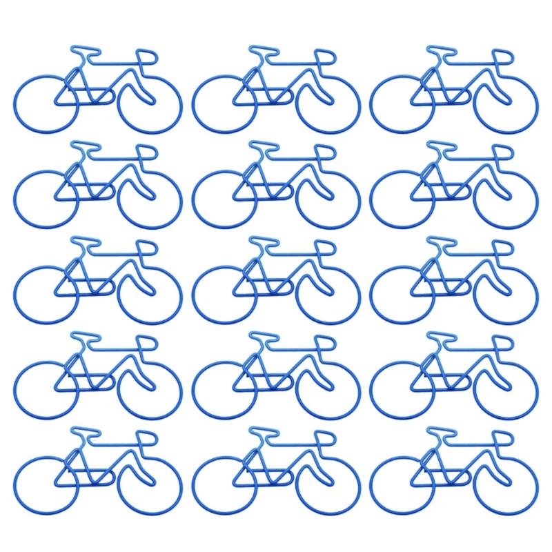 15Pcs Bike Shape Paper Clip 55x35mm Small Metal Clamp File Organiser Clip Book Page Marker Clips for Office School