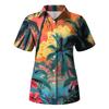 Women's Fashion Casual Short Sleeve Button Lapel Shirt Tops