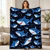 Cartoon Shark Coral Fleece Blanket
