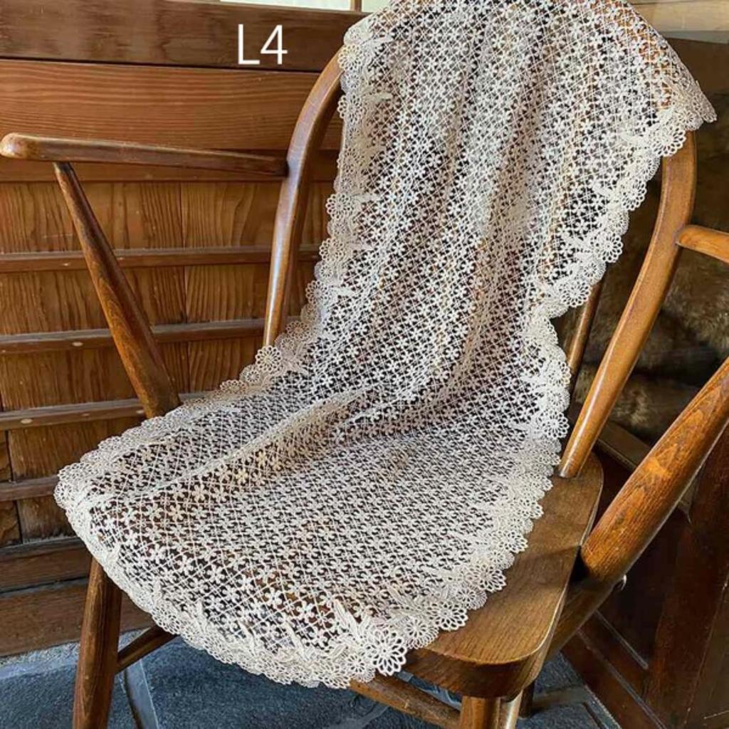 Vivienne Fleur En Reve Series Lace Embroidered Table Runner/Tablecloth (WK2410L4) - Beige Table Center 40x110cm
