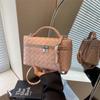 Ielgy Fashionable Woven Bag Hand-Carrying Square Box Lunch Box Bag Portable Shoulder Messenger Bag