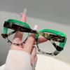 Fashion Leopard Splicing Color Large Frame Cat Eye Anti Blue Light Eyeglasses Men Women FULL Frame High Definition Eyewear