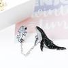 Women Brooch Cute Clothing Badge Adorable Whale Shape Shining Inlaid Collar Needle
