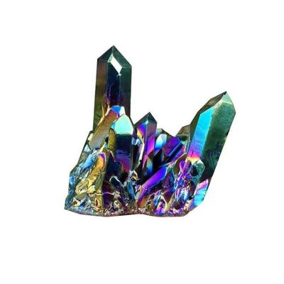 Křemen Hrubé broušení Duhový titan Léčivé krystaly Kamenné ozdoby Reiki kámen Vzorek Minerální krystalový shluk