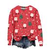 Women's Casual Long Sleeve Christmas Print Crewneck Sweatshirt Top for Fall and Winter